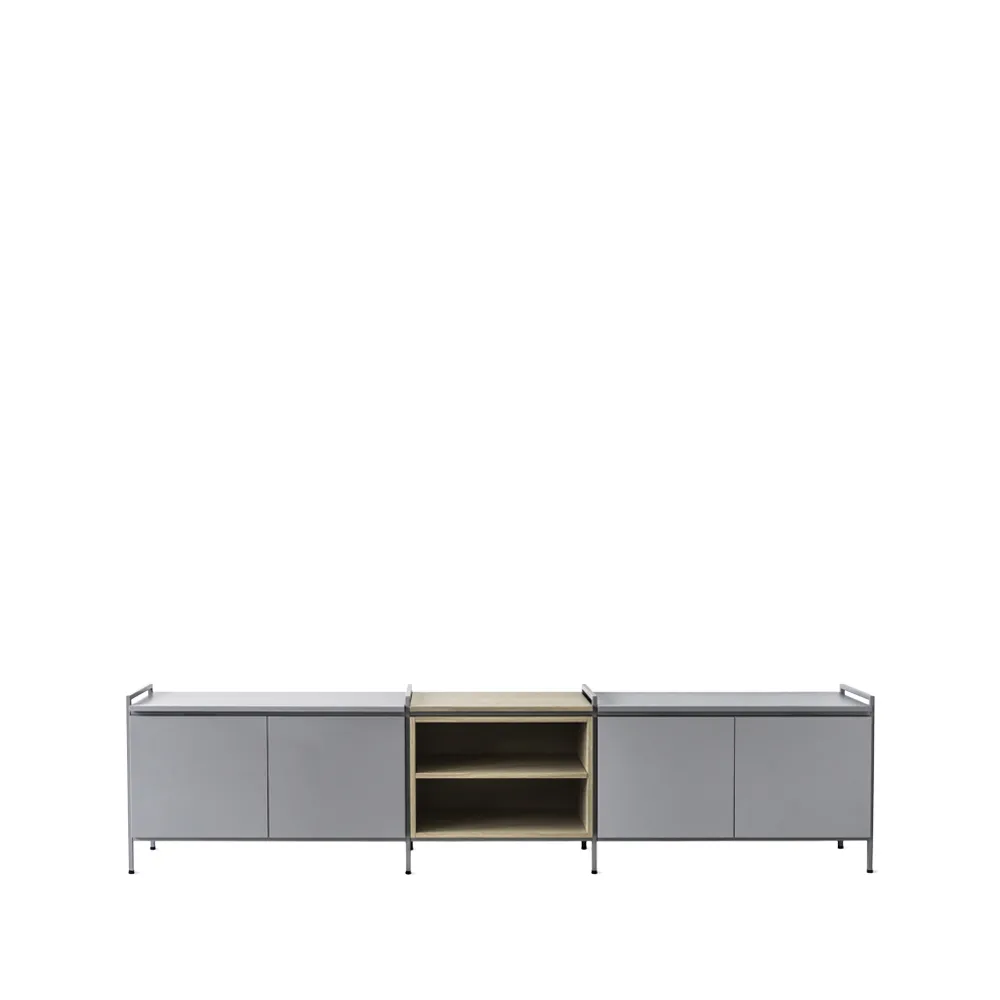 Zweed Molto Low sideboard grå/ek, 3 sektioner