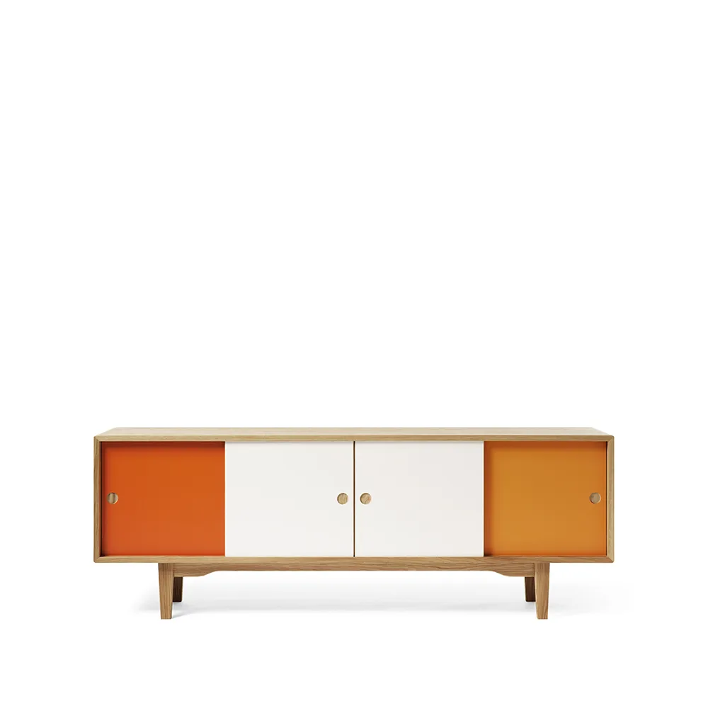 Moodi 180 sideboard, orange/vit, ekstomme Zweed
