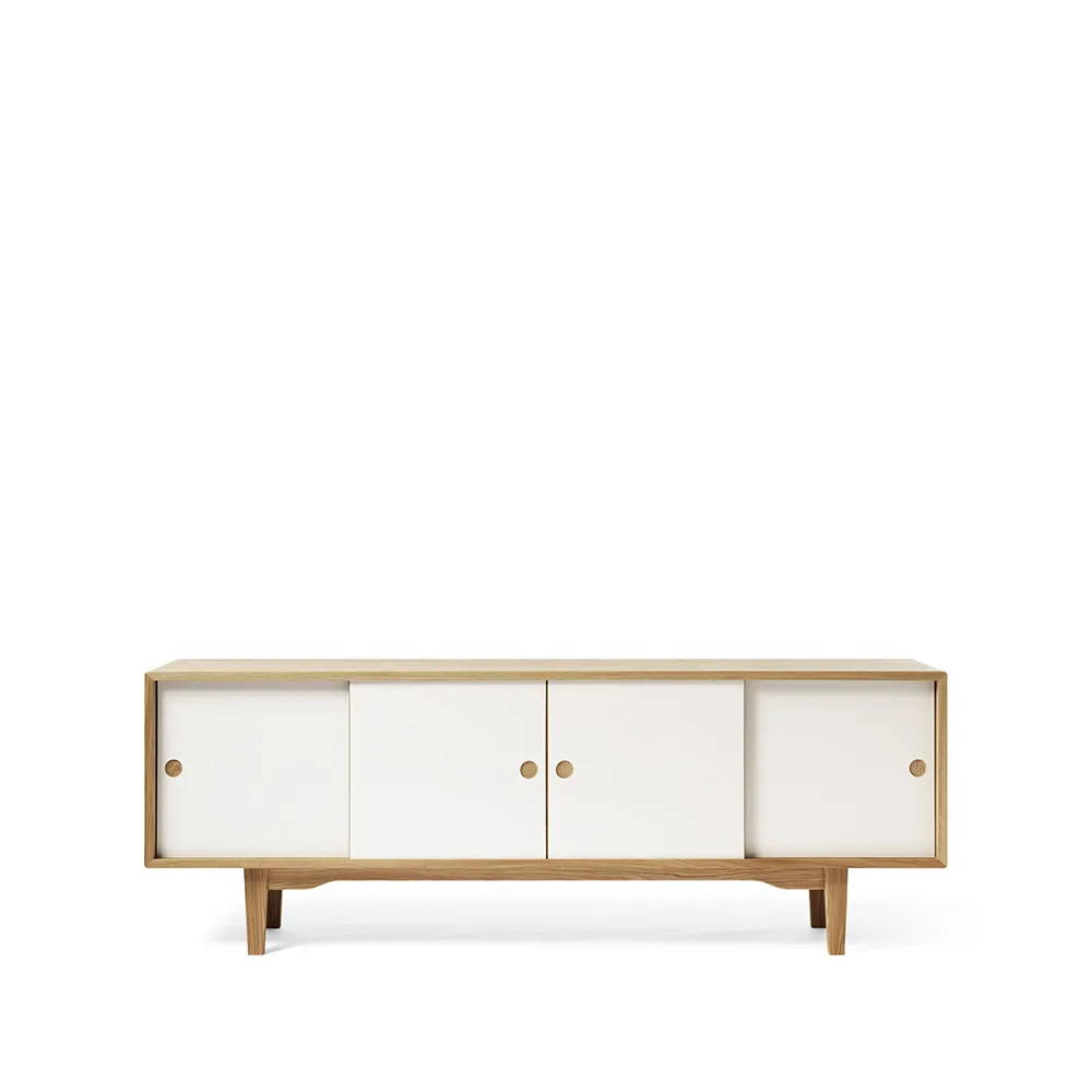 Moodi 180 sideboard, vit/ek, ekstomme Zweed