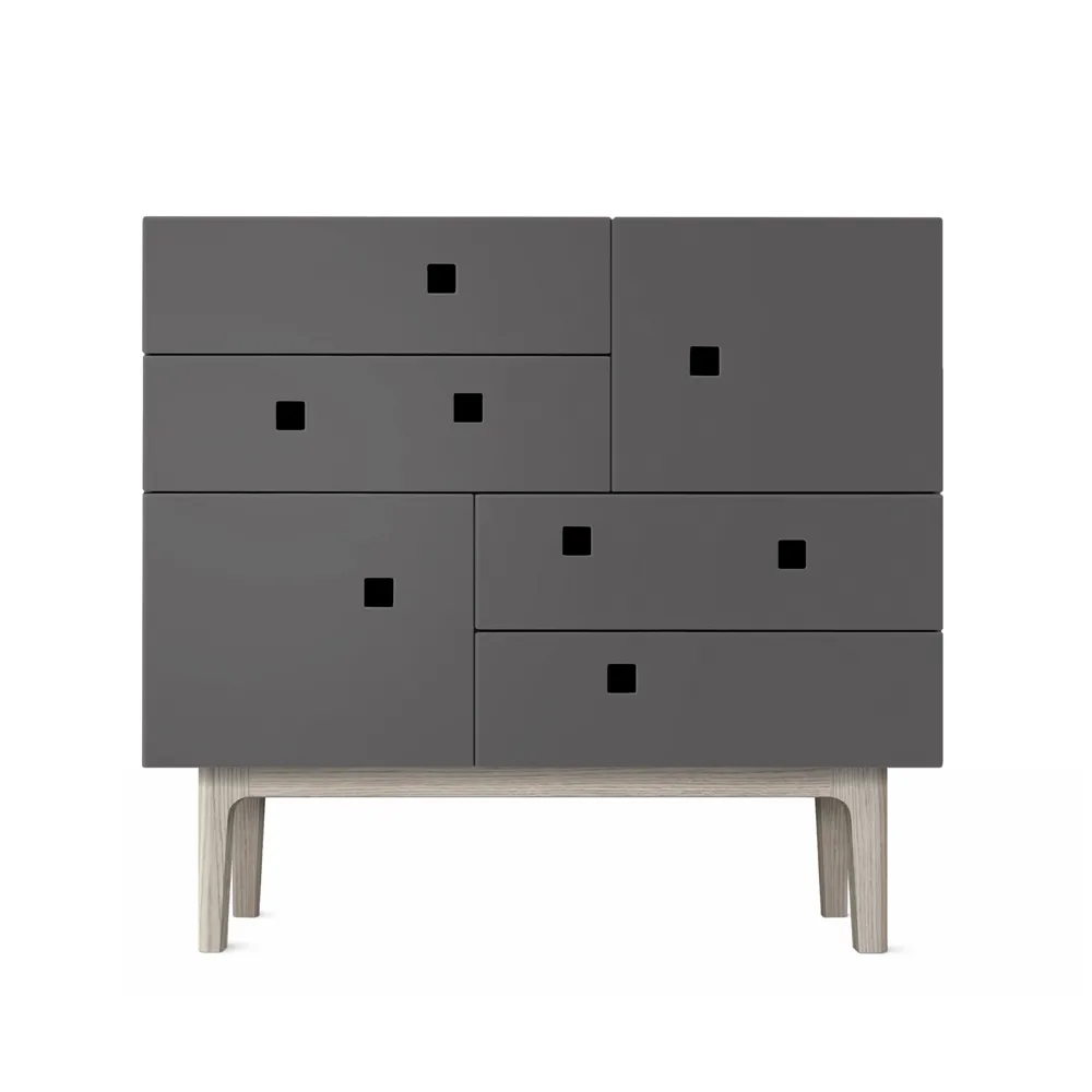 Zweed Peep B1 byrå slate grey, vitpigmenterad ek