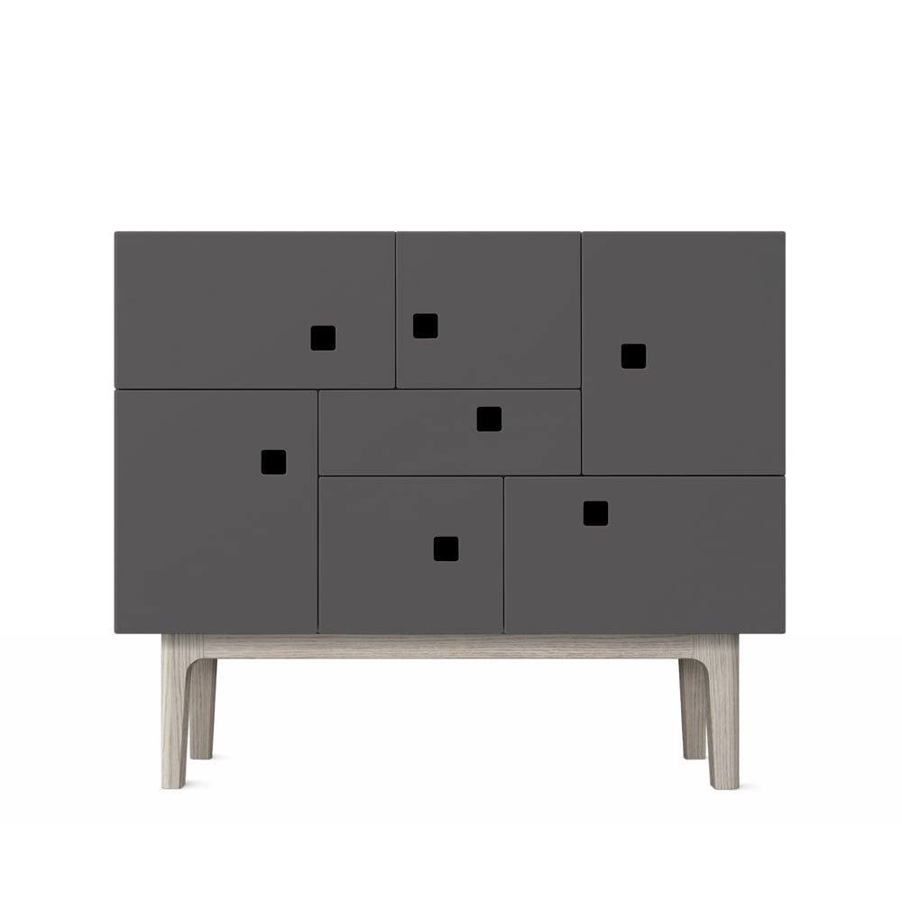Zweed Peep C1 skåp slate grey, vitpigmenterad ek | Skandinavisk Design | Skåp & Vitrinskåp | Grå