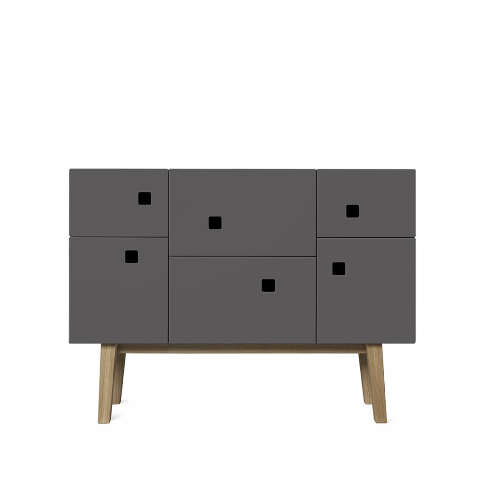 Zweed Peep C2 skåp slate grey, retro, ekben | Skandinavisk Design | Skåp & Vitrinskåp | Grå