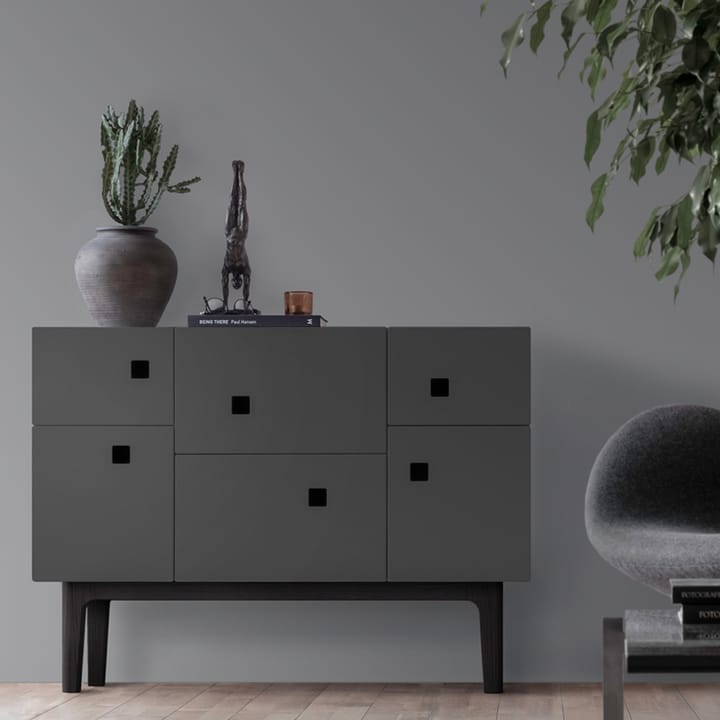 Peep C2 skåp, slate grey, svartlack Zweed