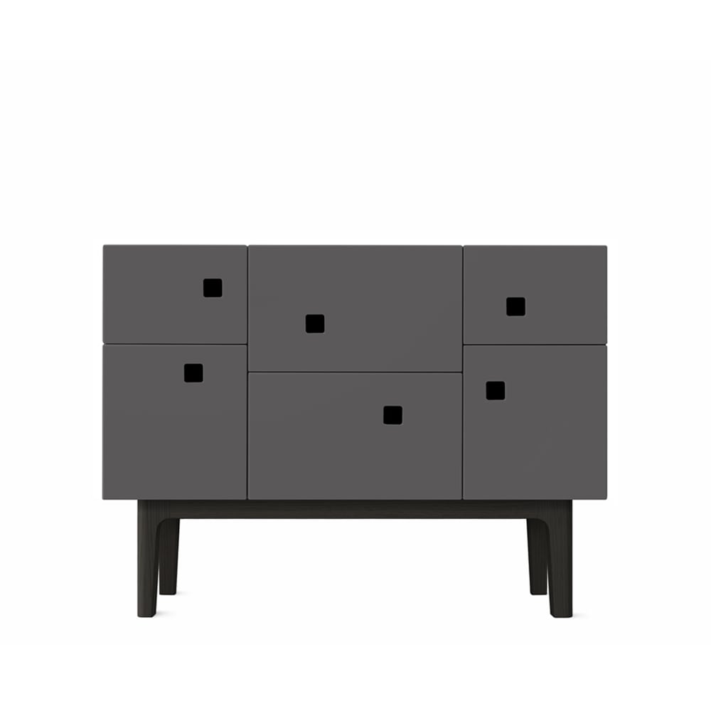 Zweed Peep C2 skåp slate grey, svartlack | Skandinavisk Design | Skåp & Vitrinskåp | Grå