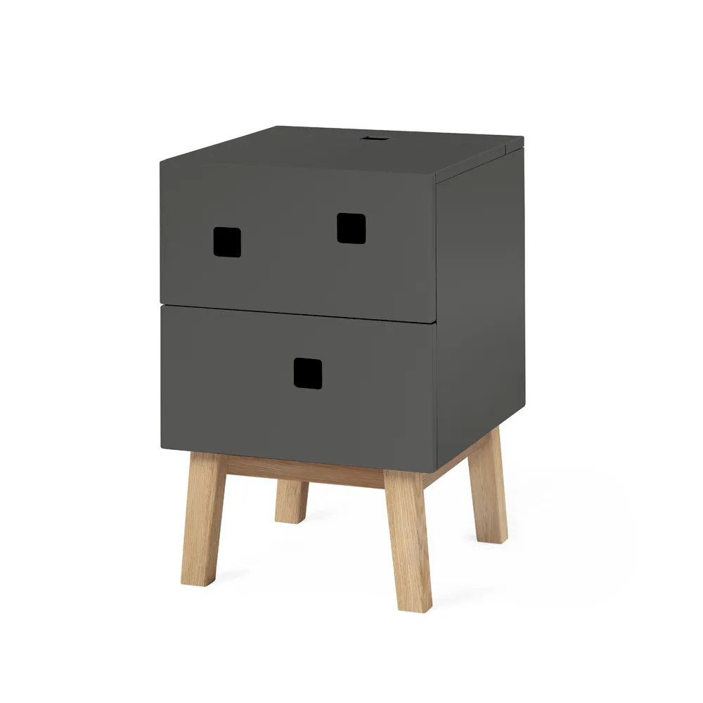 Peep S1 sängbord, slate grey, retro, ekstativ Zweed