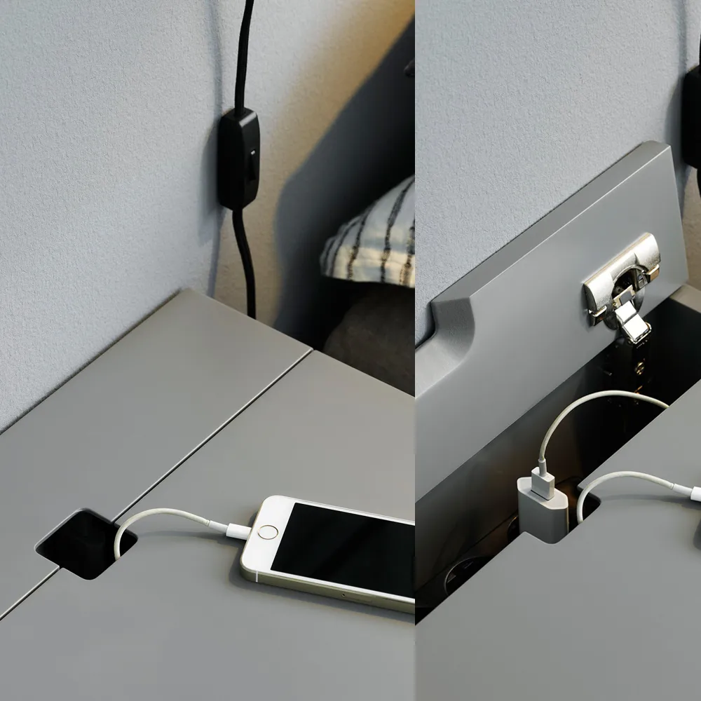 Peep S1 sängbord vägghängt, slate grey Zweed