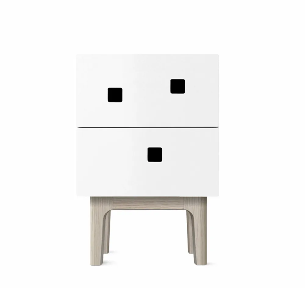 Peep S1 sängbord, vit, vitpigmenterad ek Zweed
