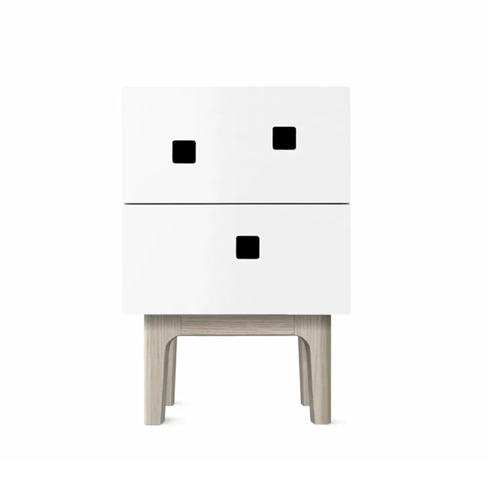 Zweed Peep S1 sängbord vit, vitpigmenterad ek