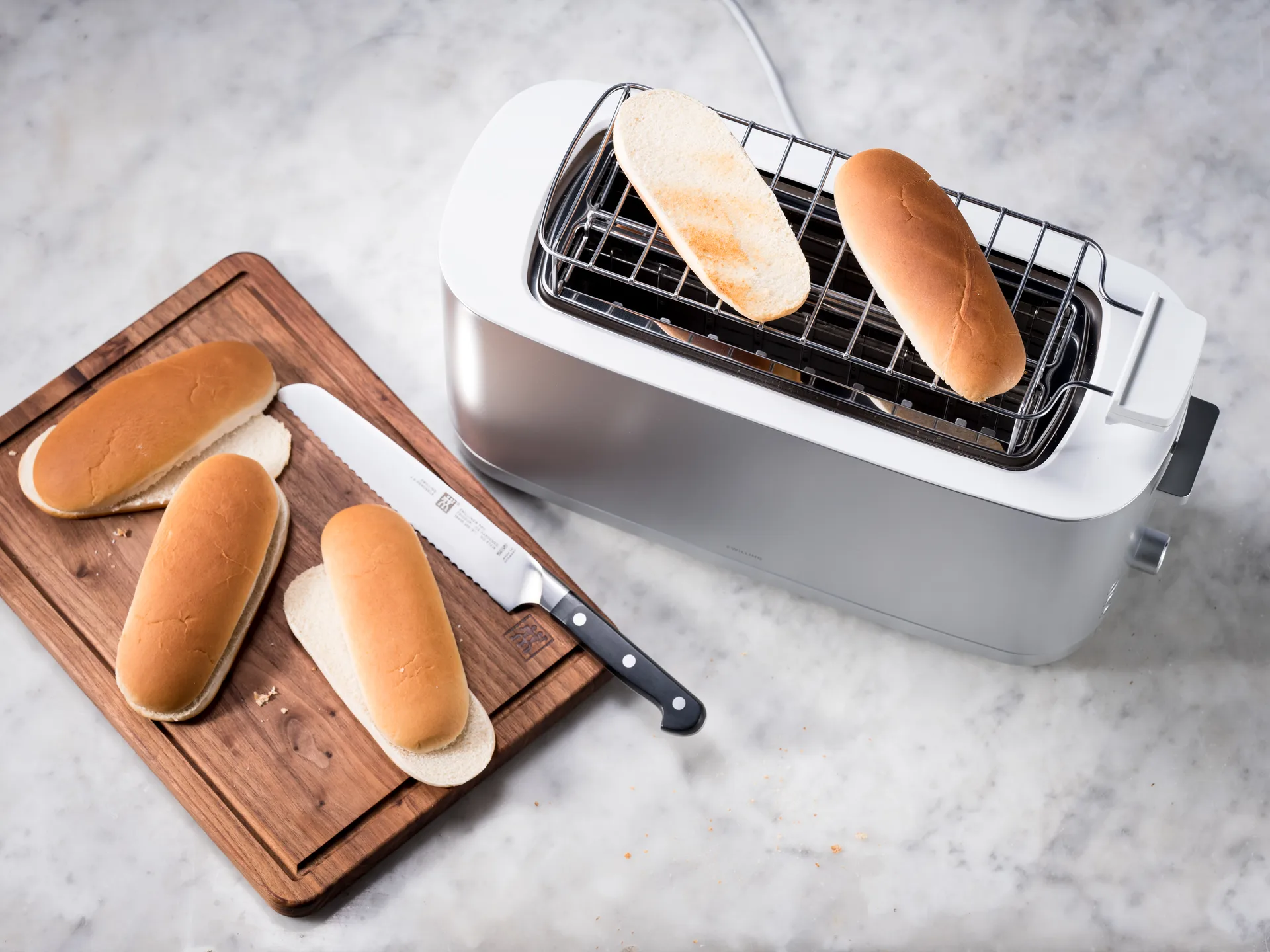 Zwilling brödrost med brödvärmare 2 korta fack, Silver Zwilling