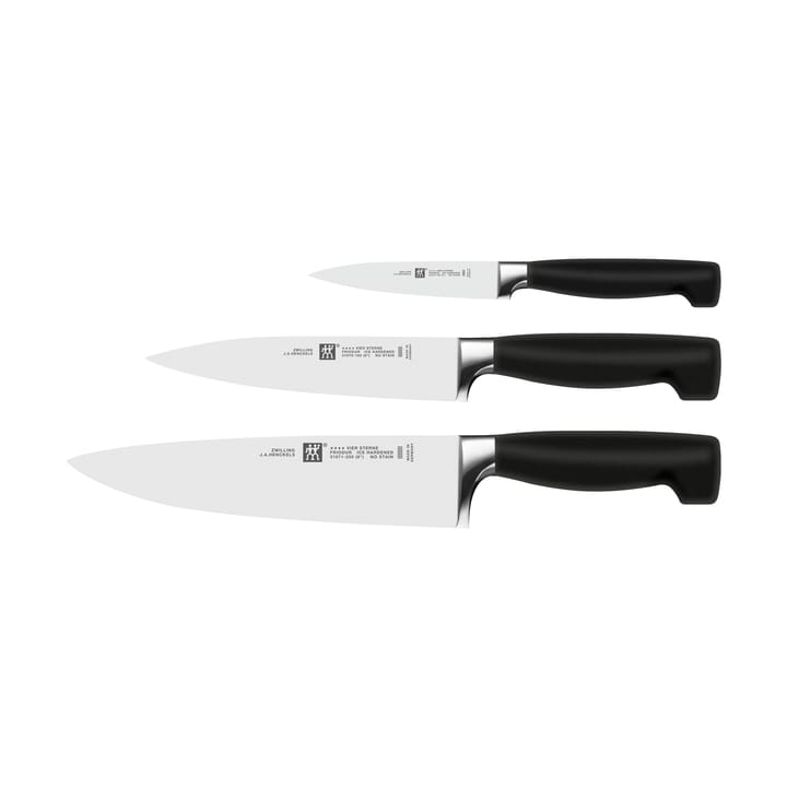 Zwilling Four star knivset 3 delar - Svart-rostfritt stål - Zwilling