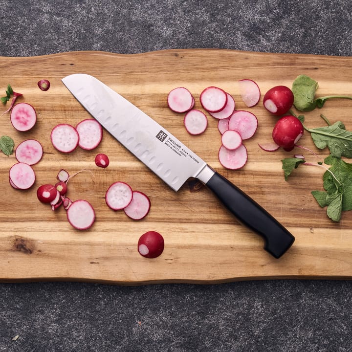 Zwilling Four star santokukniv 18 cm, Svart-rostfritt stål Zwilling