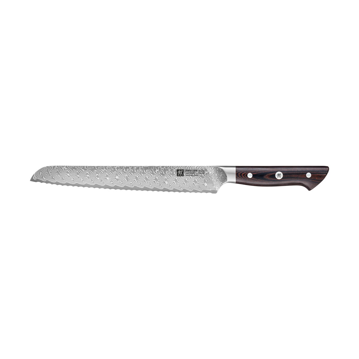 Zwilling Tanrei brödkniv 23 cm Damaskus-svart | Skandinavisk Design | Brödknivar | Silverfärgad