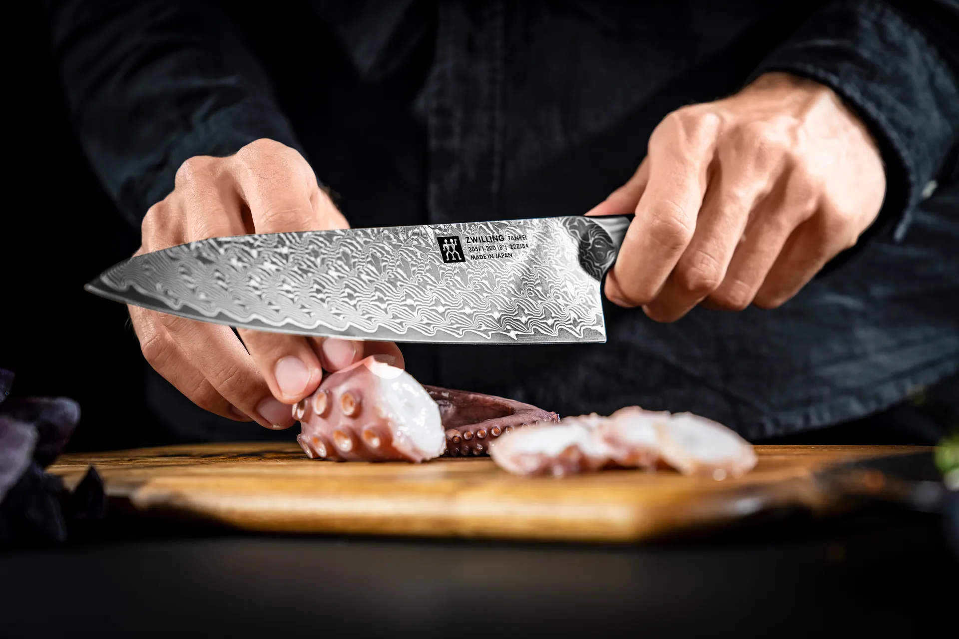 Zwilling Tanrei kockkniv Gyutoh 20 cm, Damaskus-svart Zwilling