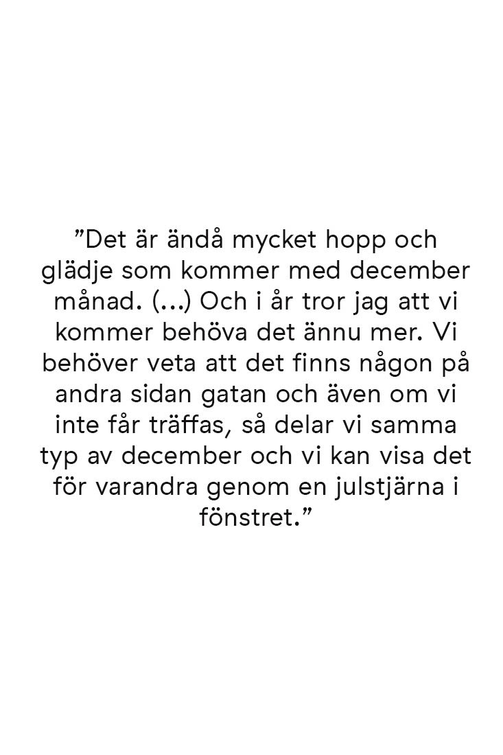 Citat från Hannes Mauritzson om att december månad är fyll av glädje och hopp.