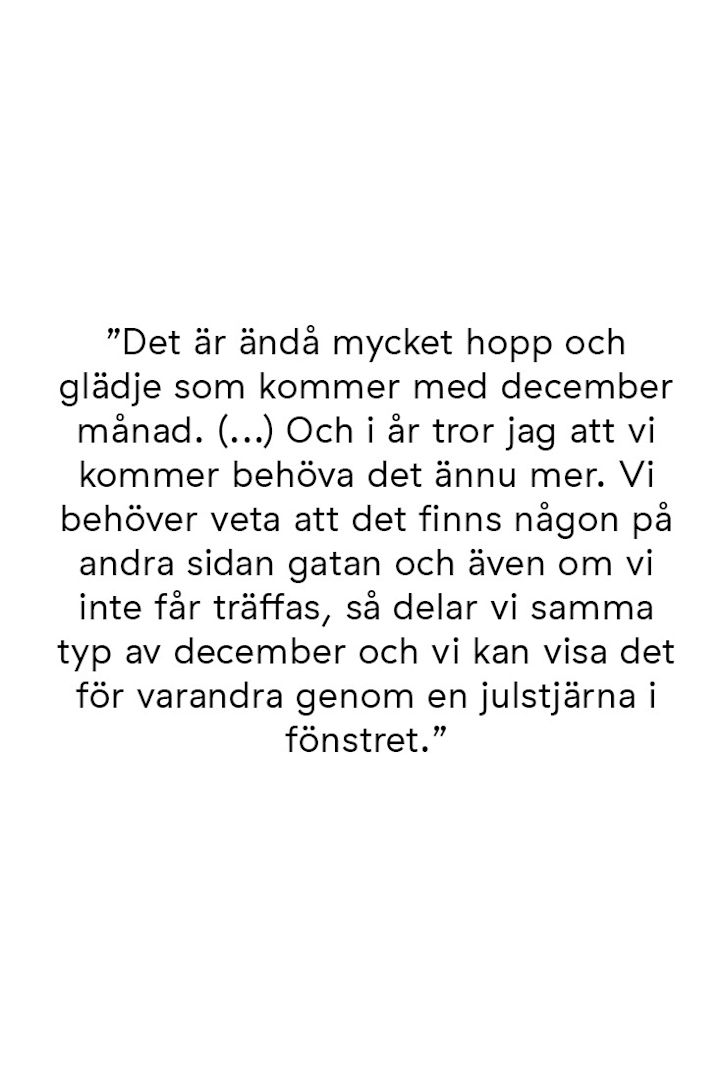 Citat från Hannes Mauritzson om att december månad är fyll av glädje och hopp.