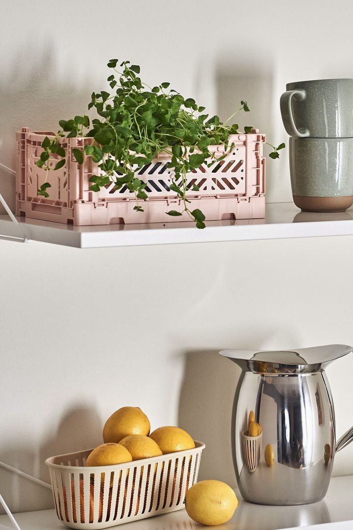 Förnya ditt kök med 11 praktiska & snygga kökstillbehör för enklare matlagning - här ser du HAYS Colour Crate förvaringskorg i färgen soft pink.
