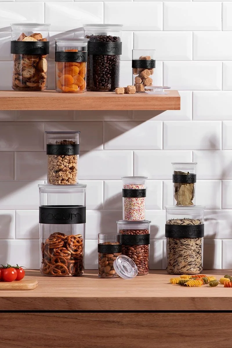 Presso-burkarna från Bodum finns i olika storlekar och är perfekta för förvaring av torrfoder.