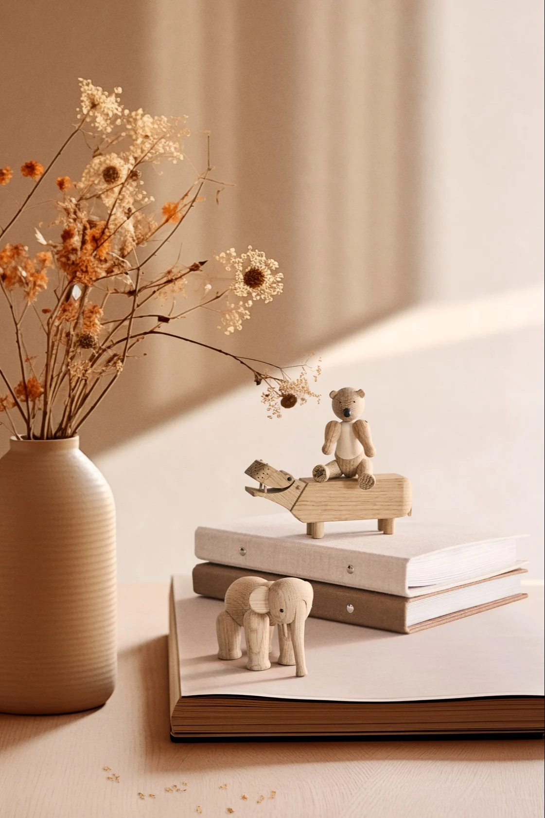 Lilliput 3-delat set från Kay Bojesen består av en elefant, en björn och en flodhäst.