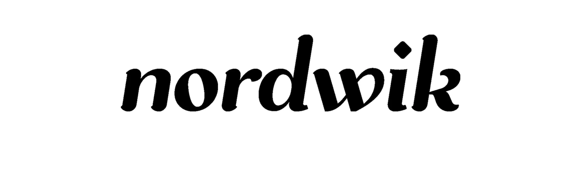 Ordet nordwik i svart, kursiv, skriftliknande typsnitt.