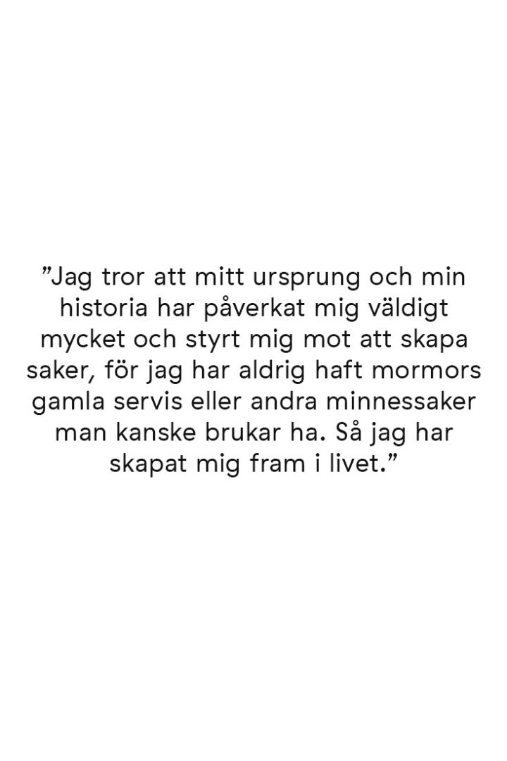 Citat från Ernst Kirchsteiger om hans ursprung och historia i citat från intervju med Nordic Nest. 